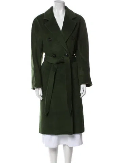 Pre-owned Max Mara Virgin Wool Trench Coat In Green