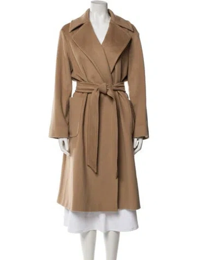 Pre-owned Max Mara Virgin Wool Trench Coat In Neutral