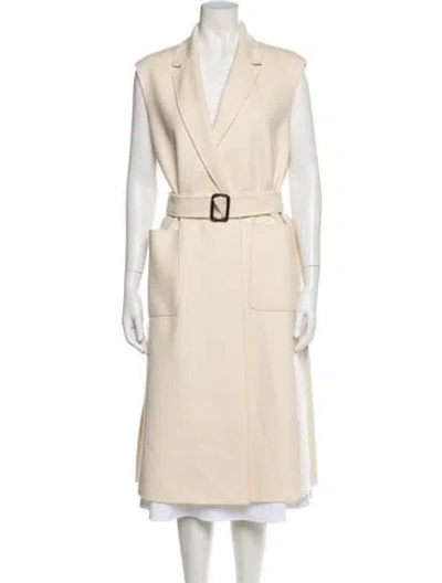 Pre-owned Max Mara Virgin Wool Trench Coat In Neutral