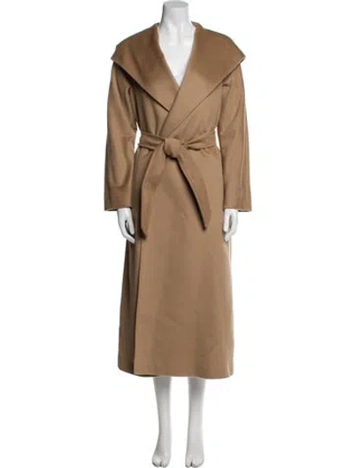 Pre-owned Max Mara Virgin Wool Trench Coat In Neutral