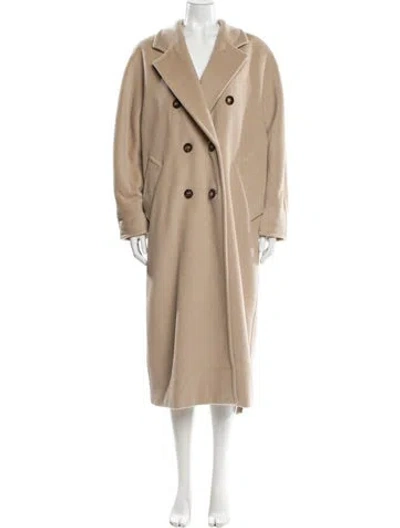 Pre-owned Max Mara Virgin Wool Trench Coat In Neutral