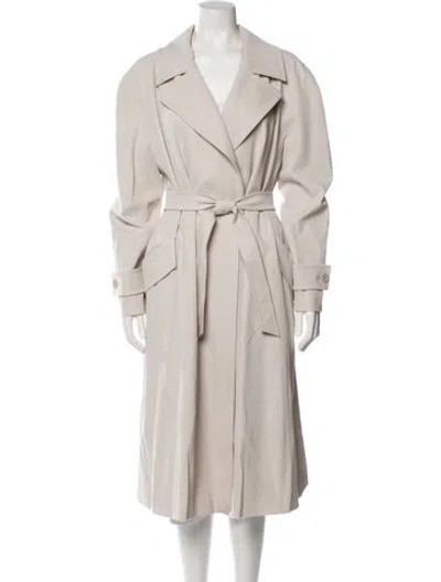 Pre-owned Max Mara Virgin Wool Trench Coat In Neutral