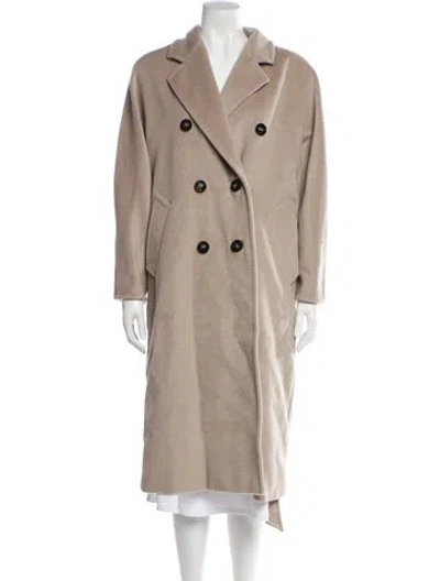 Pre-owned Max Mara Virgin Wool Trench Coat In Neutral