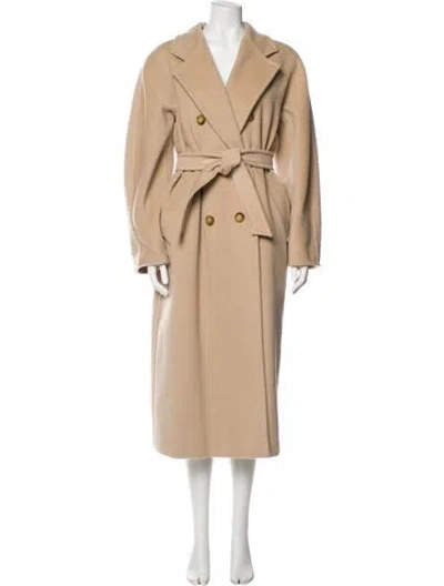 Pre-owned Max Mara Virgin Wool Trench Coat In Neutral