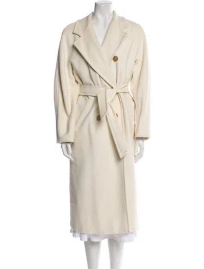 Pre-owned Max Mara Virgin Wool Trench Coat In Neutral