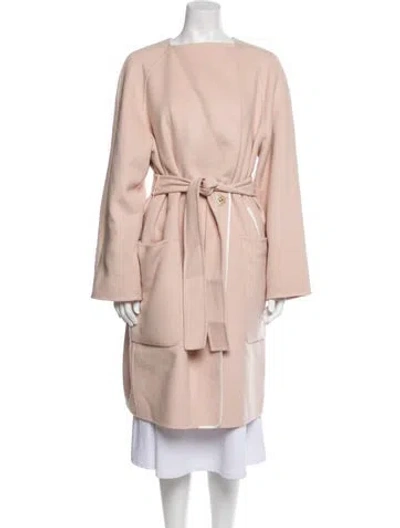 Pre-owned Max Mara Virgin Wool Trench Coat In Neutral