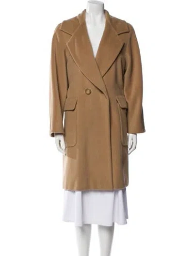 Pre-owned Max Mara Virgin Wool Trench Coat In Neutral