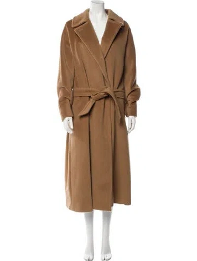 Pre-owned Max Mara Virgin Wool Trench Coat In Neutral