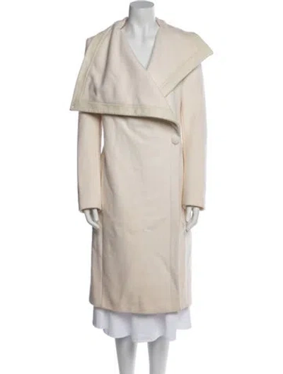 Pre-owned Max Mara Virgin Wool Trench Coat In Neutral