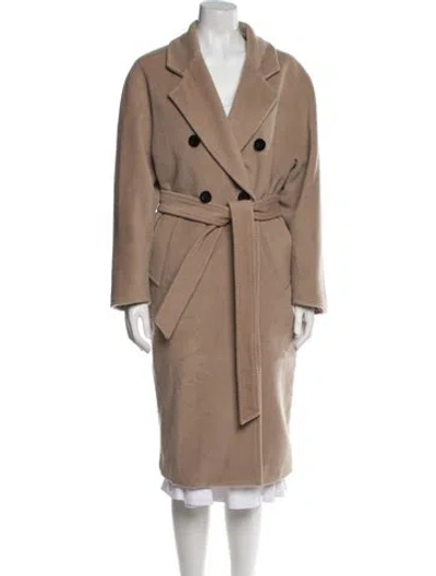 Pre-owned Max Mara Virgin Wool Trench Coat In Neutral