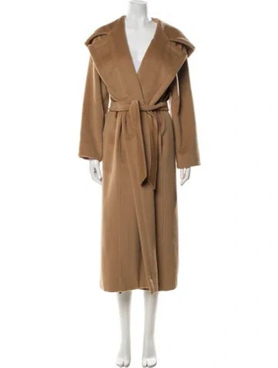 Pre-owned Max Mara Virgin Wool Trench Coat In Neutral