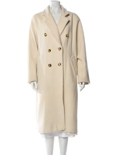 Pre-owned Max Mara Virgin Wool Trench Coat In Neutral