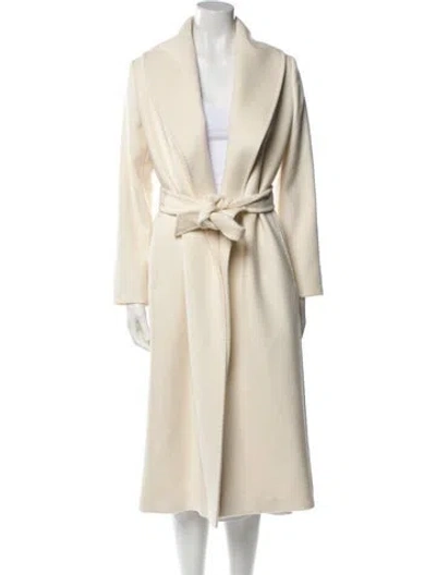 Pre-owned Max Mara Virgin Wool Trench Coat In Neutral