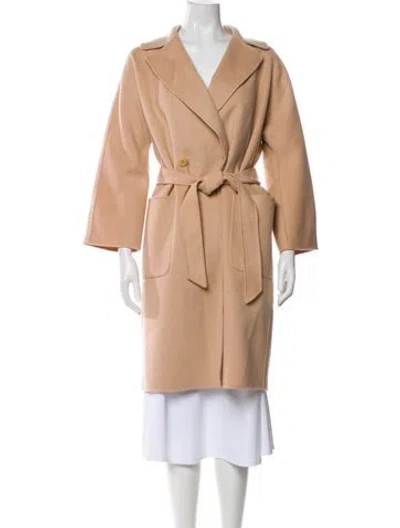 Pre-owned Max Mara Virgin Wool Trench Coat In Neutral