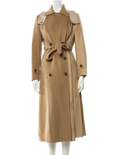 Pre-owned Max Mara Virgin Wool Trench Coat In Neutral