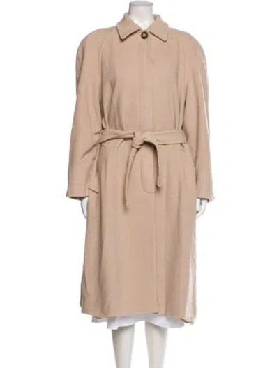 Pre-owned Max Mara Virgin Wool Trench Coat In Neutral