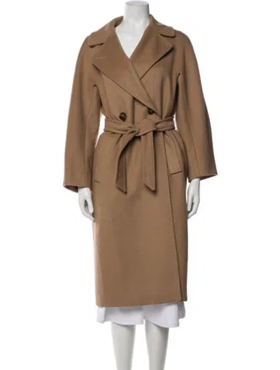 Pre-owned Max Mara Virgin Wool Trench Coat In Neutral