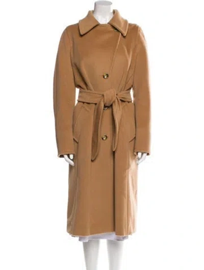 Pre-owned Max Mara Virgin Wool Trench Coat In Neutral