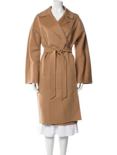 Pre-owned Max Mara Virgin Wool Trench Coat In Neutral