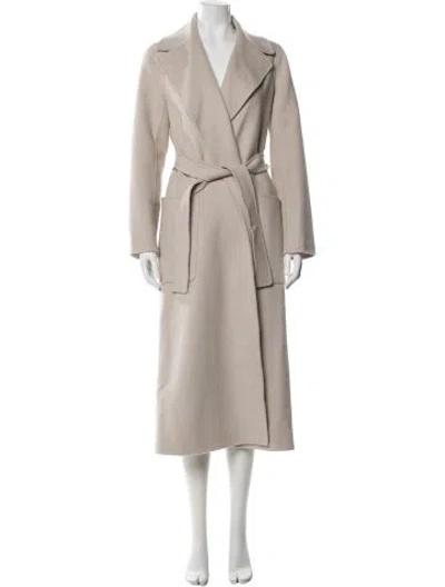 Pre-owned Max Mara Virgin Wool Trench Coat In Neutral
