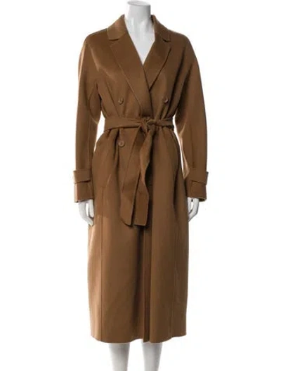 Pre-owned Max Mara Virgin Wool Trench Coat In Neutral