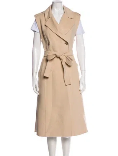 Pre-owned Max Mara Virgin Wool Trench Coat In Neutral