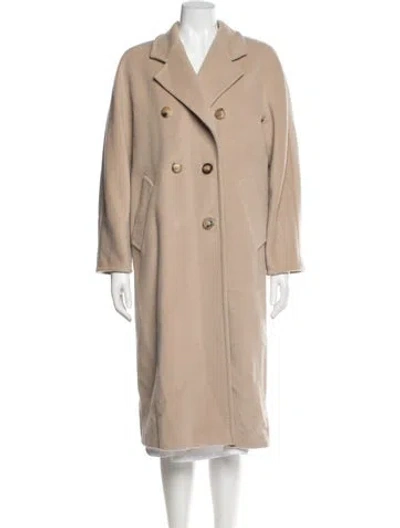 Pre-owned Max Mara Virgin Wool Trench Coat In Neutral