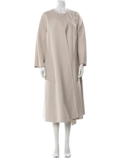 Pre-owned Max Mara Virgin Wool Trench Coat In Neutral
