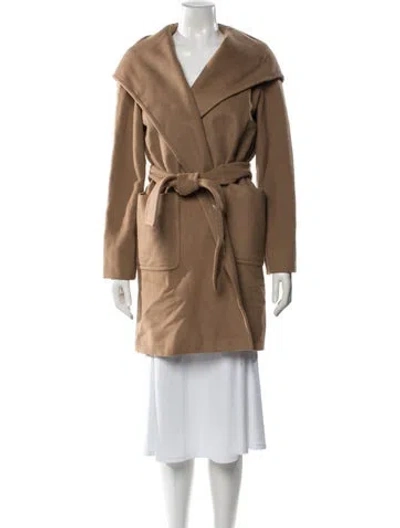 Pre-owned Max Mara Virgin Wool Trench Coat In Neutral