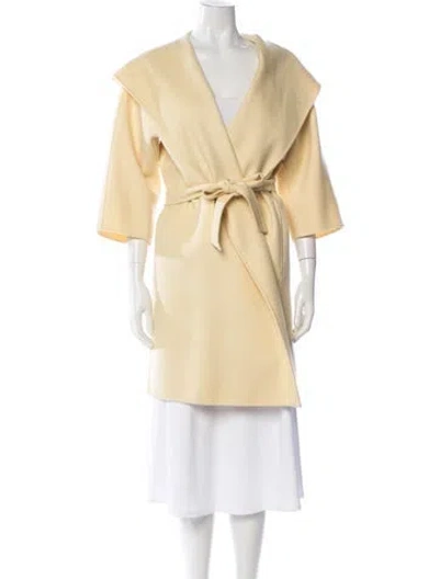 Pre-owned Max Mara Virgin Wool Trench Coat In Neutral