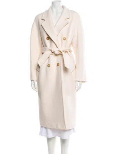 Pre-owned Max Mara Virgin Wool Trench Coat In Neutral