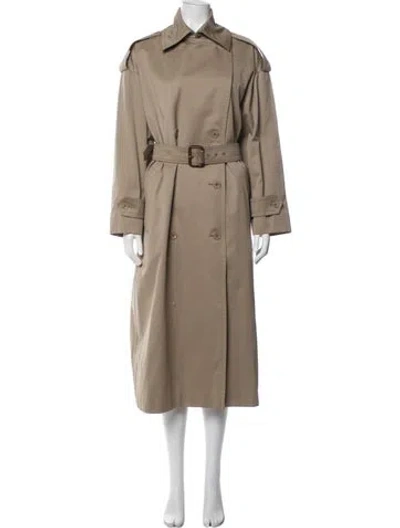 Pre-owned Max Mara Virgin Wool Trench Coat In Neutrals