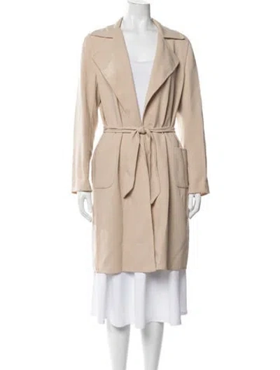 Pre-owned Max Mara Virgin Wool Trench Coat In Neutrals
