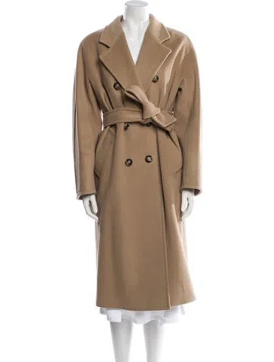 Pre-owned Max Mara Virgin Wool Trench Coat In Neutrals