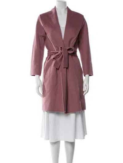 Pre-owned Max Mara Virgin Wool Trench Coat In Pink
