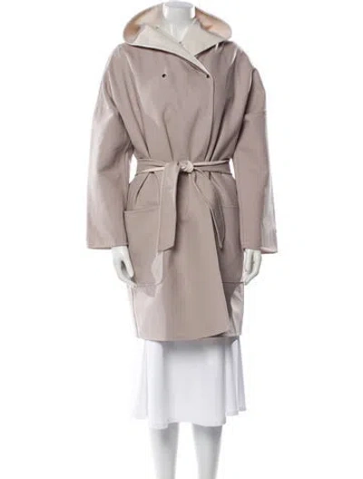 Pre-owned Max Mara Virgin Wool Trench Coat In Purple