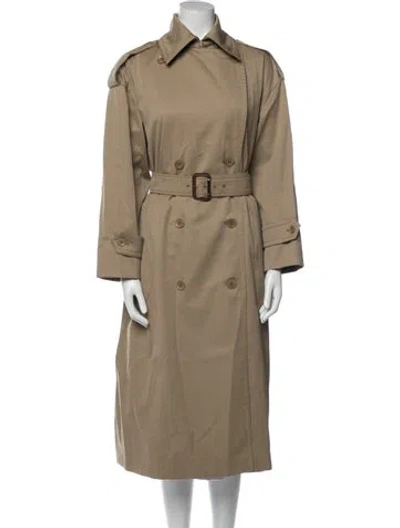 Pre-owned Max Mara Virgin Wool Trench Coat W/ Tags In Neutral