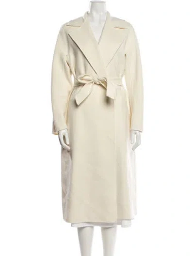 Pre-owned Max Mara Virgin Wool Trench Coat W/ Tags In Neutral