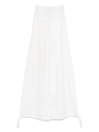 Max Mara Virgin Wool Trousers In White