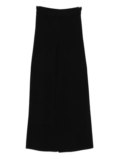 Max Mara Virgin-wool Trousers In Black