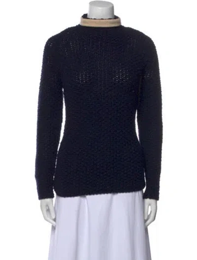 Pre-owned Max Mara Virgin Wool Turtleneck Sweater In Black