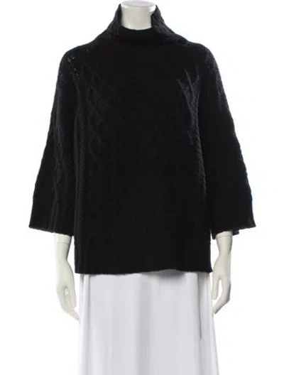 Pre-owned Max Mara Virgin Wool Turtleneck Sweater In Black
