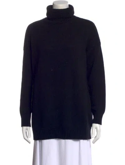 Pre-owned Max Mara Virgin Wool Turtleneck Sweater In Black