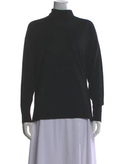 Pre-owned Max Mara Virgin Wool Turtleneck Sweater In Black