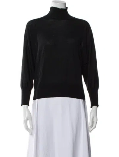 Pre-owned Max Mara Virgin Wool Turtleneck Sweater In Black