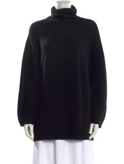 Pre-owned Max Mara Virgin Wool Turtleneck Sweater In Blue