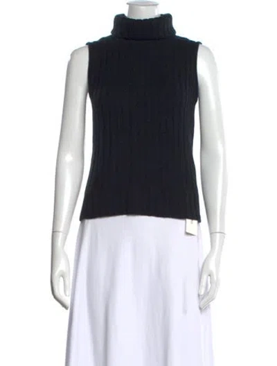 Pre-owned Max Mara Virgin Wool Turtleneck Sweater In Blue