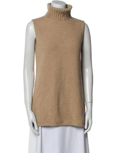 Pre-owned Max Mara Virgin Wool Turtleneck Sweater In Brown