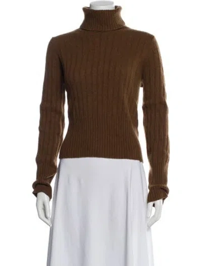 Pre-owned Max Mara Virgin Wool Turtleneck Sweater In Brown