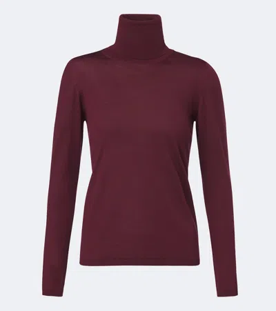 Max Mara Meana Cashmere Turtleneck Sweater Long Sleeves In Red